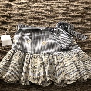 Blue white pin stripe skirt